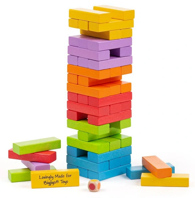 BIGJIGS TOYS Barevná jenga