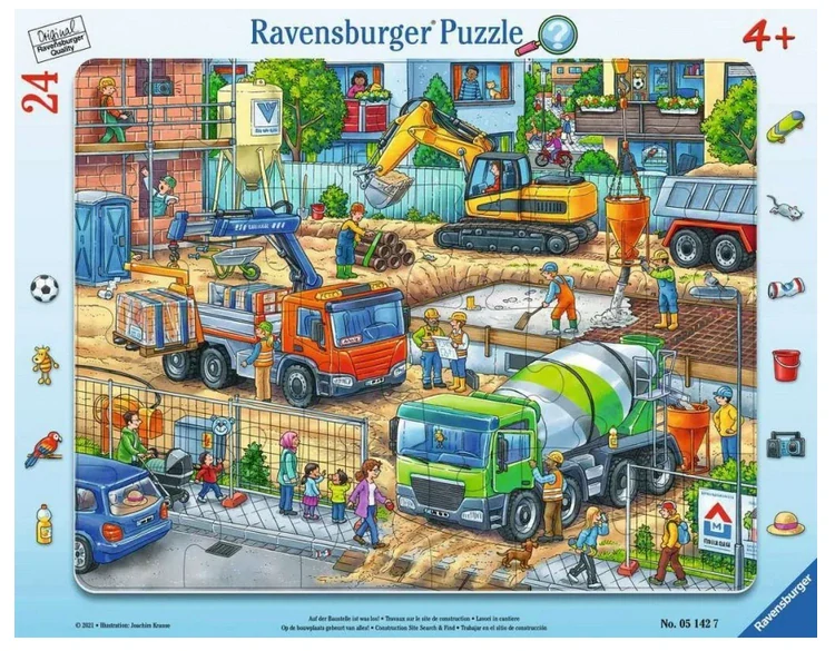 RAVENSBURGER Puzzle - Den na staveništi (24 dílků)