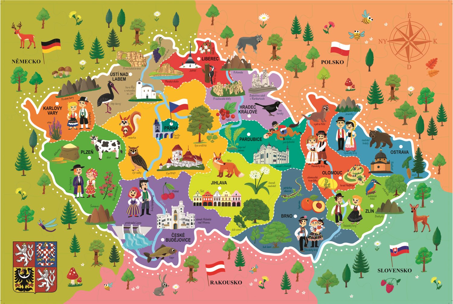 TREFL Puzzle - Mapa České republiky