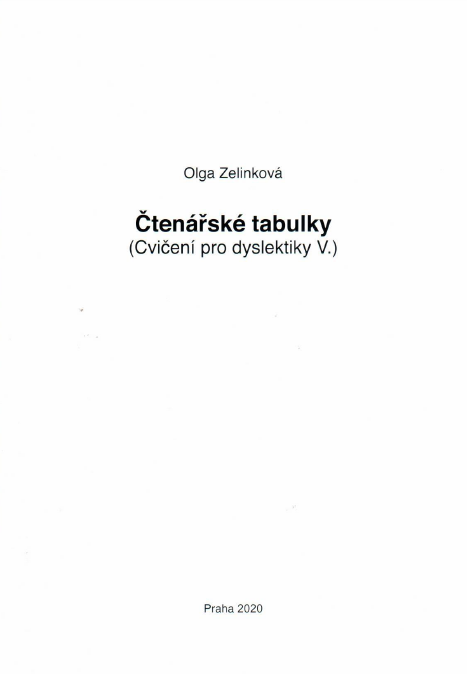 Čtenářské tabulky - Cvičení pro dyslektiky V.