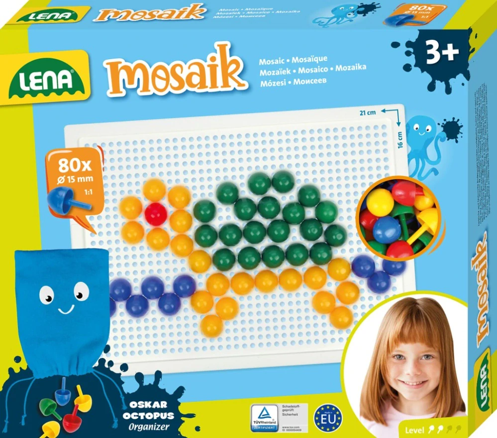 LENA Mozaika - malá (80 ks, 15 mm)