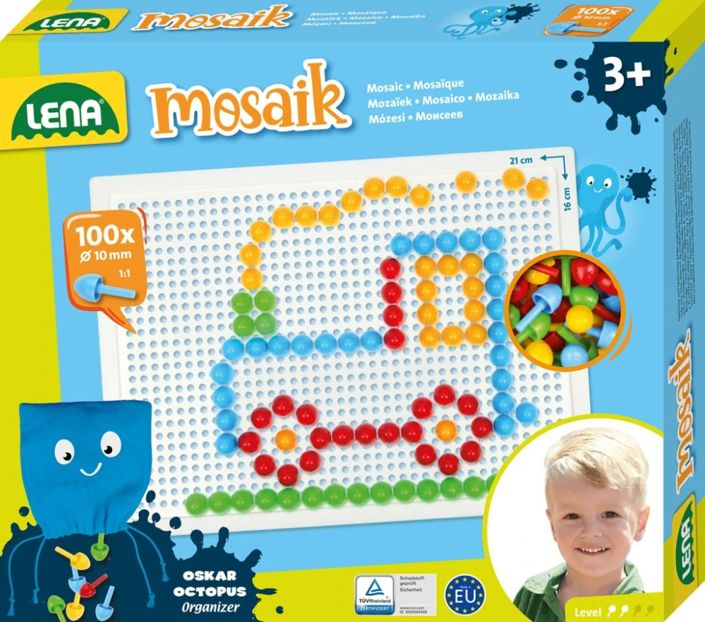 LENA Mozaika - malá (100 ks, 10 mm)