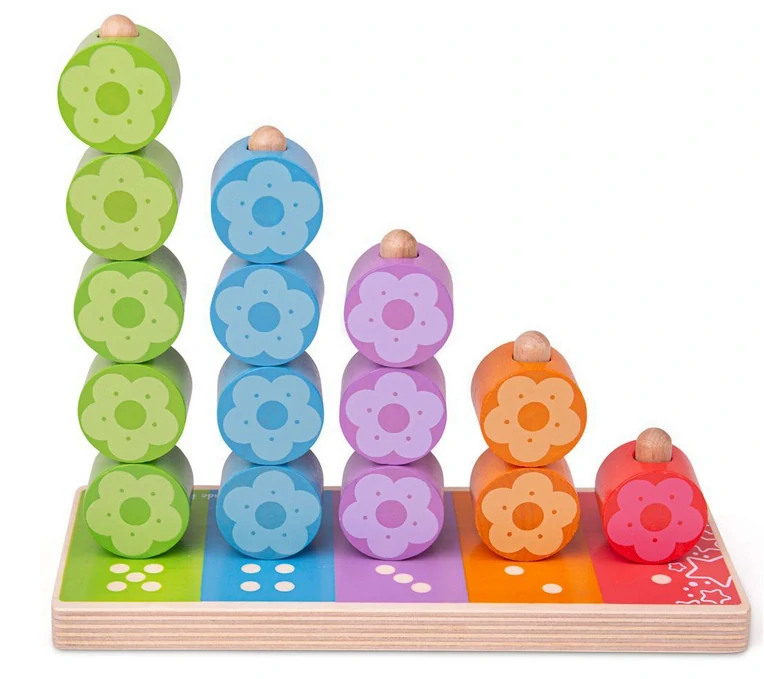 BIGJIGS TOYS Barevné počítání - květiny