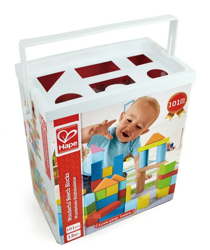 HAPE Barevné dřevěné kostky (101 ks)