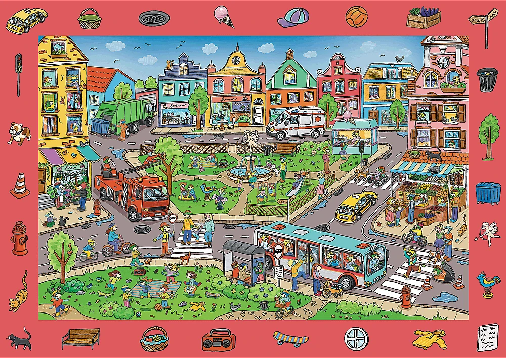 TREFL Puzzle I spy: Město (100 dílků)