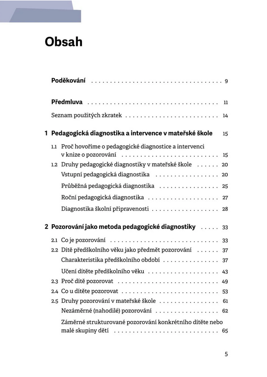 Pedagogická diagnostika a intervence v mateřské škole