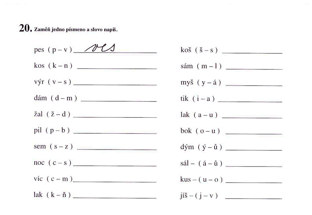 Cvičení sluchové analýzy a syntézy - Cvičení pro dyslektiky III.