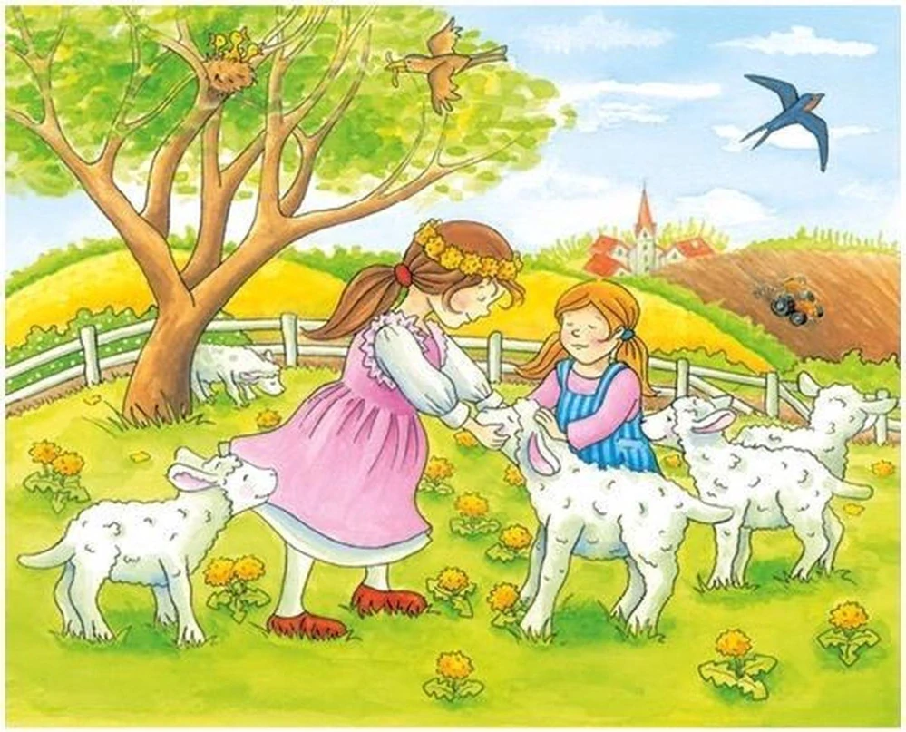 GOKI Dřevěné kostky - Roční období (12 kostek)