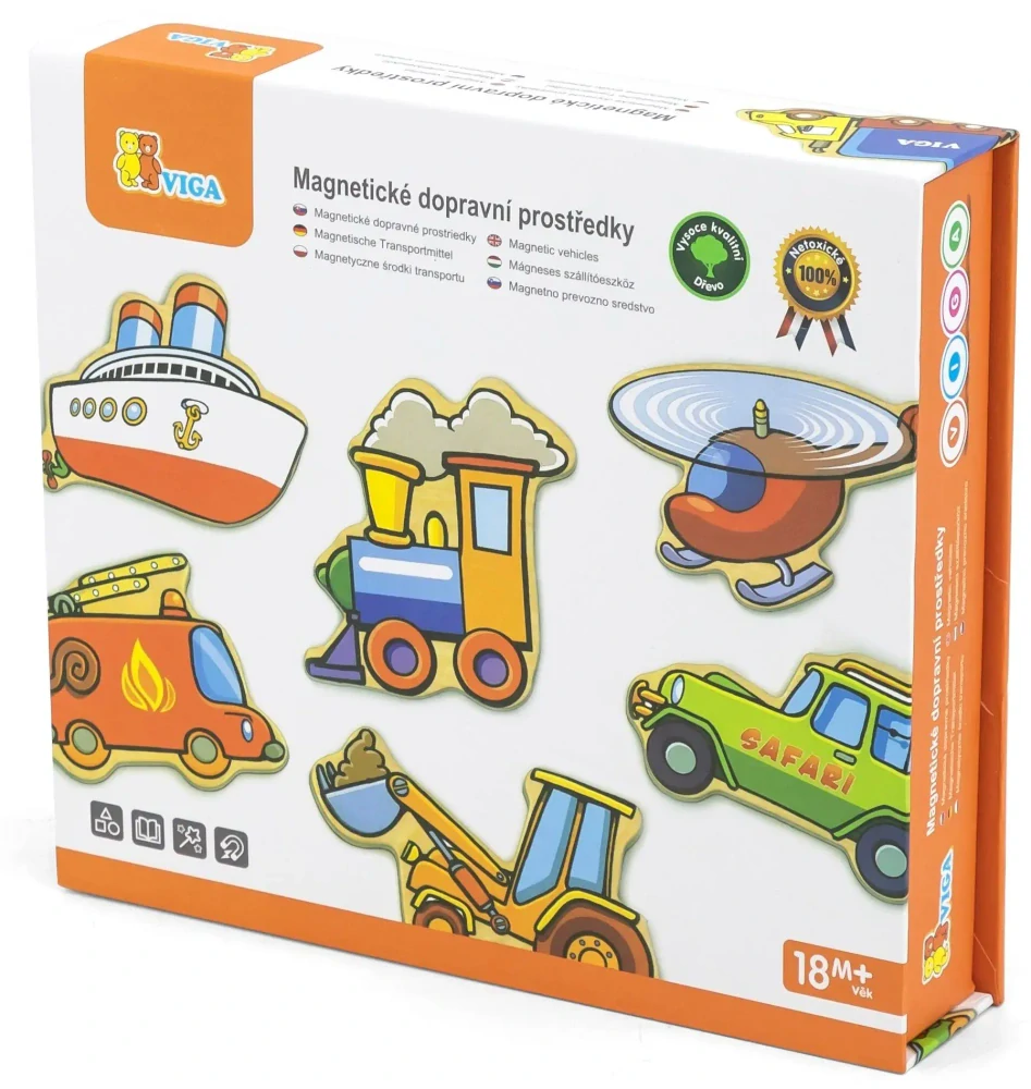 VIGA Dřevěné magnety - dopravní prostředky