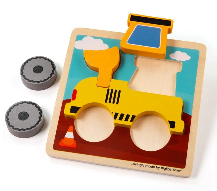 BIGJIGS TOYS Vkládací puzzle - Bagr