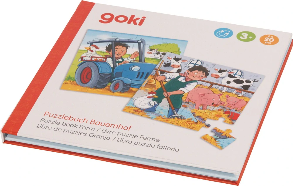 GOKI Magnetická puzzle kniha - Statek 2x20 dílků
