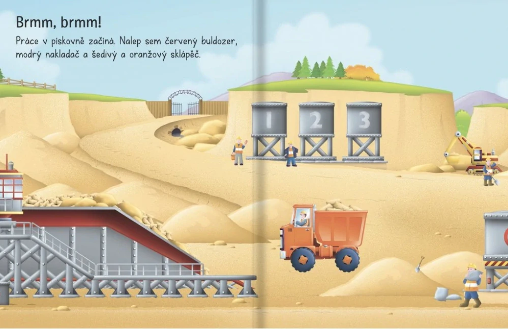 Kniha plná samolepek - Náklaďáky a bagry