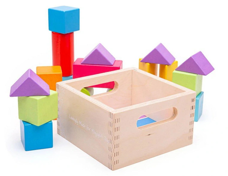 BIGJIGS TOYS První dřevěné kostky (17 ks)