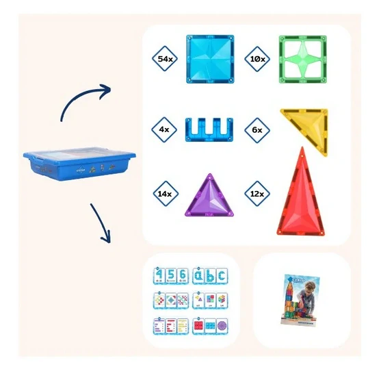 COBLO Magnetická stavebnice Classic BOX (100 dílů + kartičky)