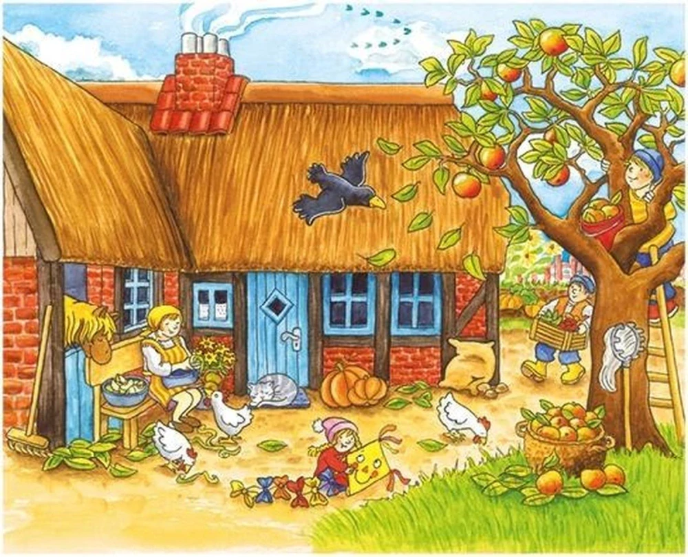 GOKI Dřevěné kostky - Roční období (12 kostek)