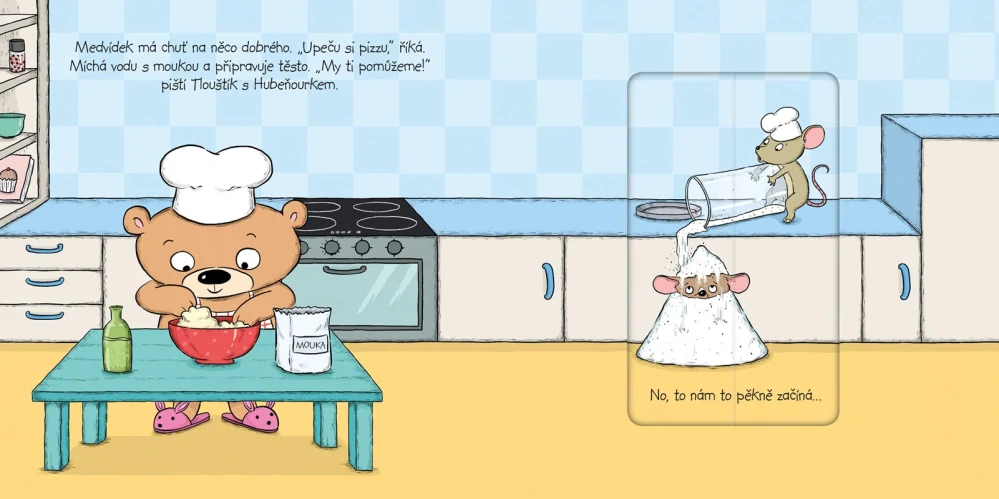 Medvídek v kuchyni