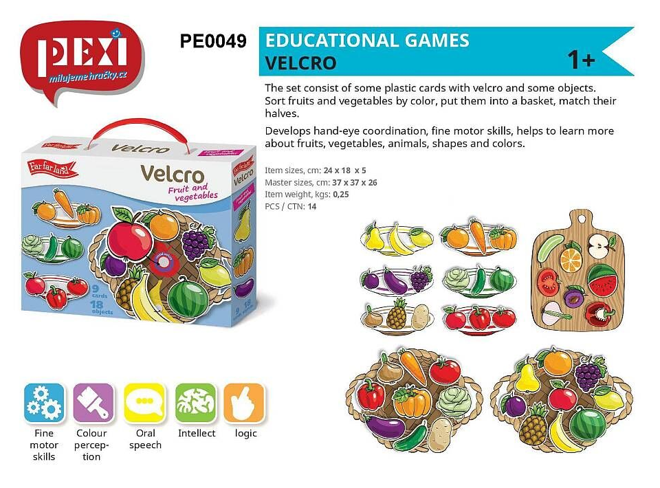 PEXI VELCRO Skládačky - Ovoce a zelenina