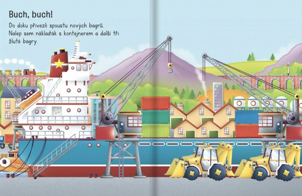 Kniha plná samolepek - Náklaďáky a bagry