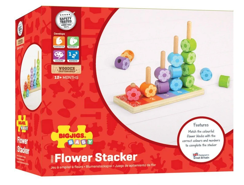 BIGJIGS TOYS Barevné počítání - květiny