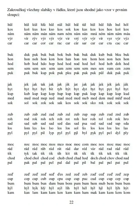 Zrakové vnímání - Optická diferenciace II. 