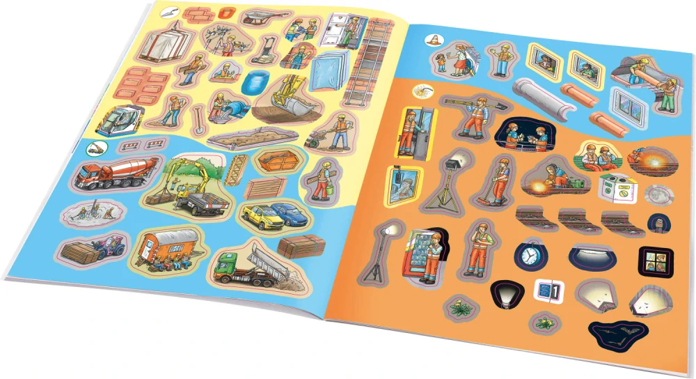 Můj první samolepkový sešit – Stavební stroje