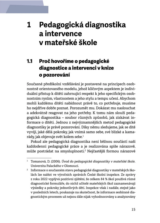 Pedagogická diagnostika a intervence v mateřské škole