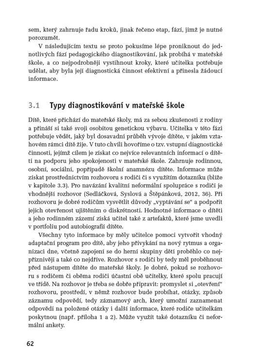 Pedagogická diagnostika v MŠ - Práce s portfoliem dítěte