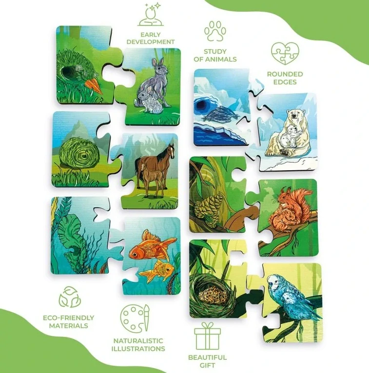 Puzzle - Bydlení a potrava zvířat