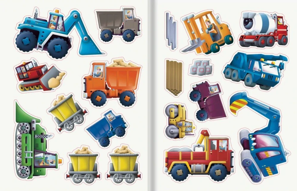 Kniha plná samolepek - Náklaďáky a bagry