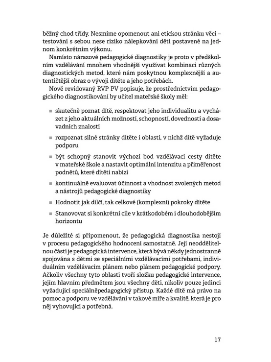 Pedagogická diagnostika a intervence v mateřské škole