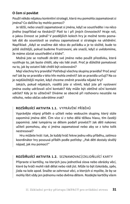 Skupinové aktivity pro zvládání stresu u dětí 8-14 let
