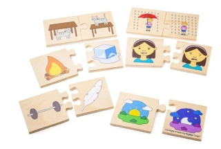 BIGJIGS TOYS Dřevěné puzzle - Protiklady