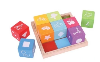BIGJIGS TOYS Dřevěné kostky s obrázky