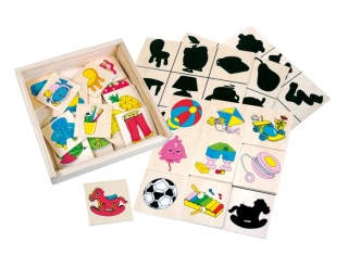 BINO Dřevěné loto - Co kam patří, stíny