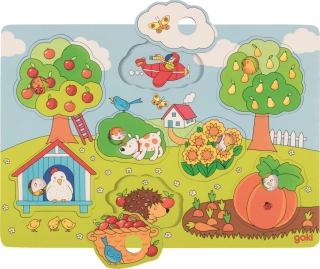 GOKI Dřevěná vkládačka - V zahradě