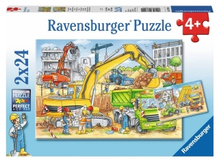 RAVENSBURGER Puzzle - Práce na stavbě (2 x 24 dílků)