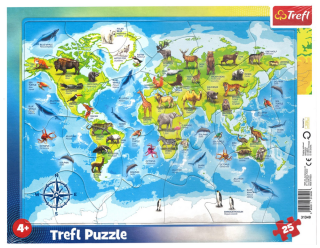 TREFL Puzzle - Mapa světa (25 dílků)