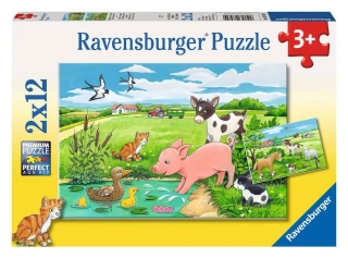 RAVENSBURGER Puzzle - Zvířecí mláďátka (2x12 dílků)