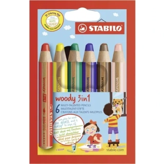 STABILO WOODY Pastelky 3v1 (6 ks)