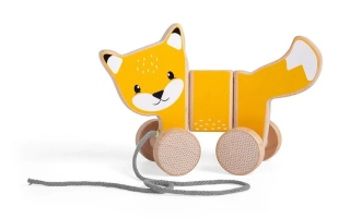 BIGJIGS TOYS Dřevěná tahací liška