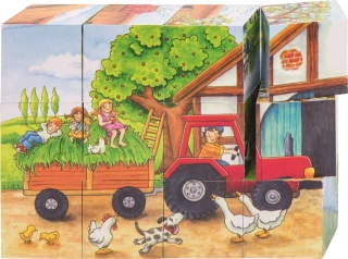 GOKI Dřevěné kostky - Roční období (12 kostek)