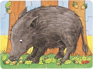 GOKI Dřevěné puzzle: Divočák - 24 dílků