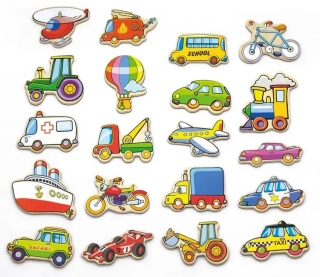 VIGA Dřevěné magnety - dopravní prostředky